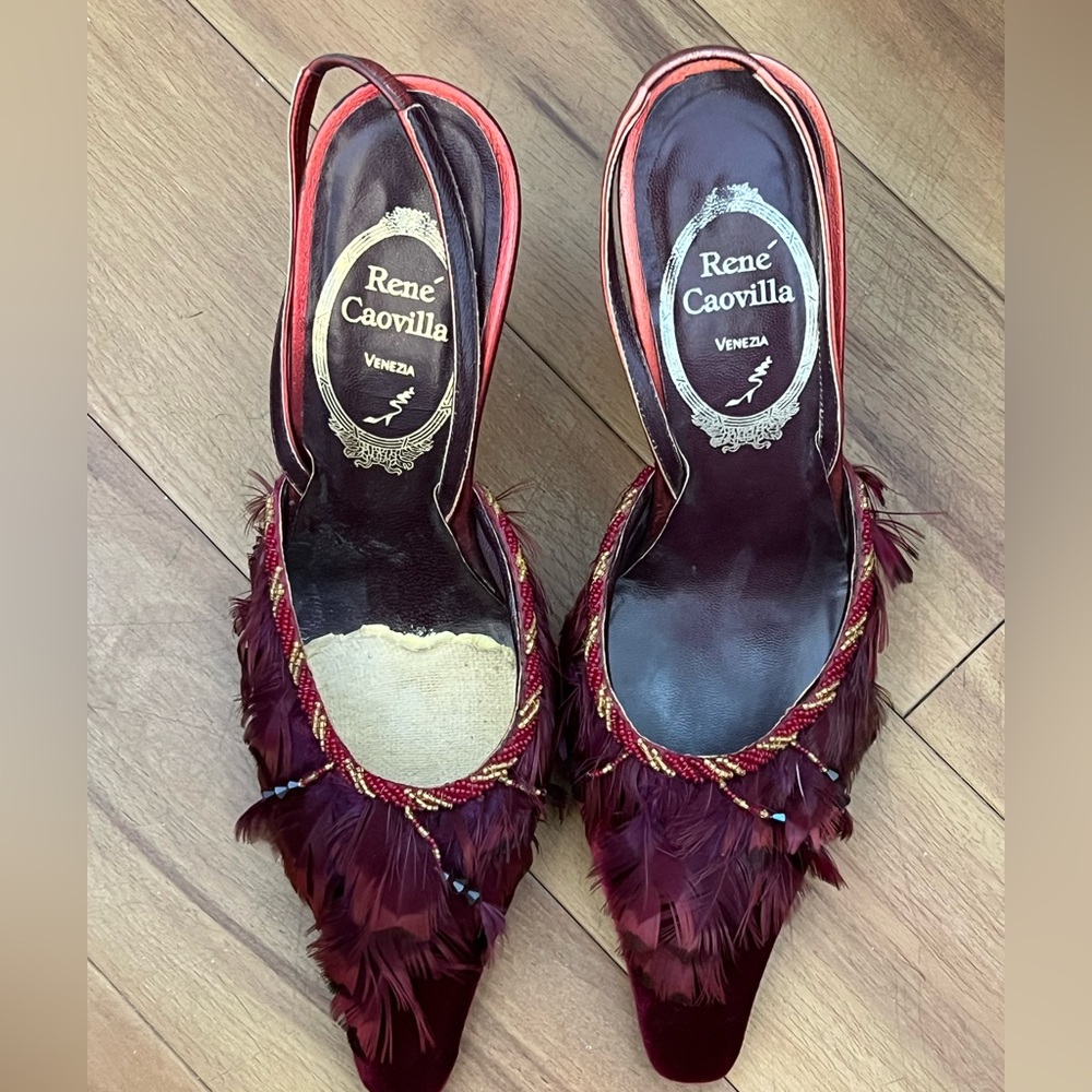 Rene Caovilla Feather Heels